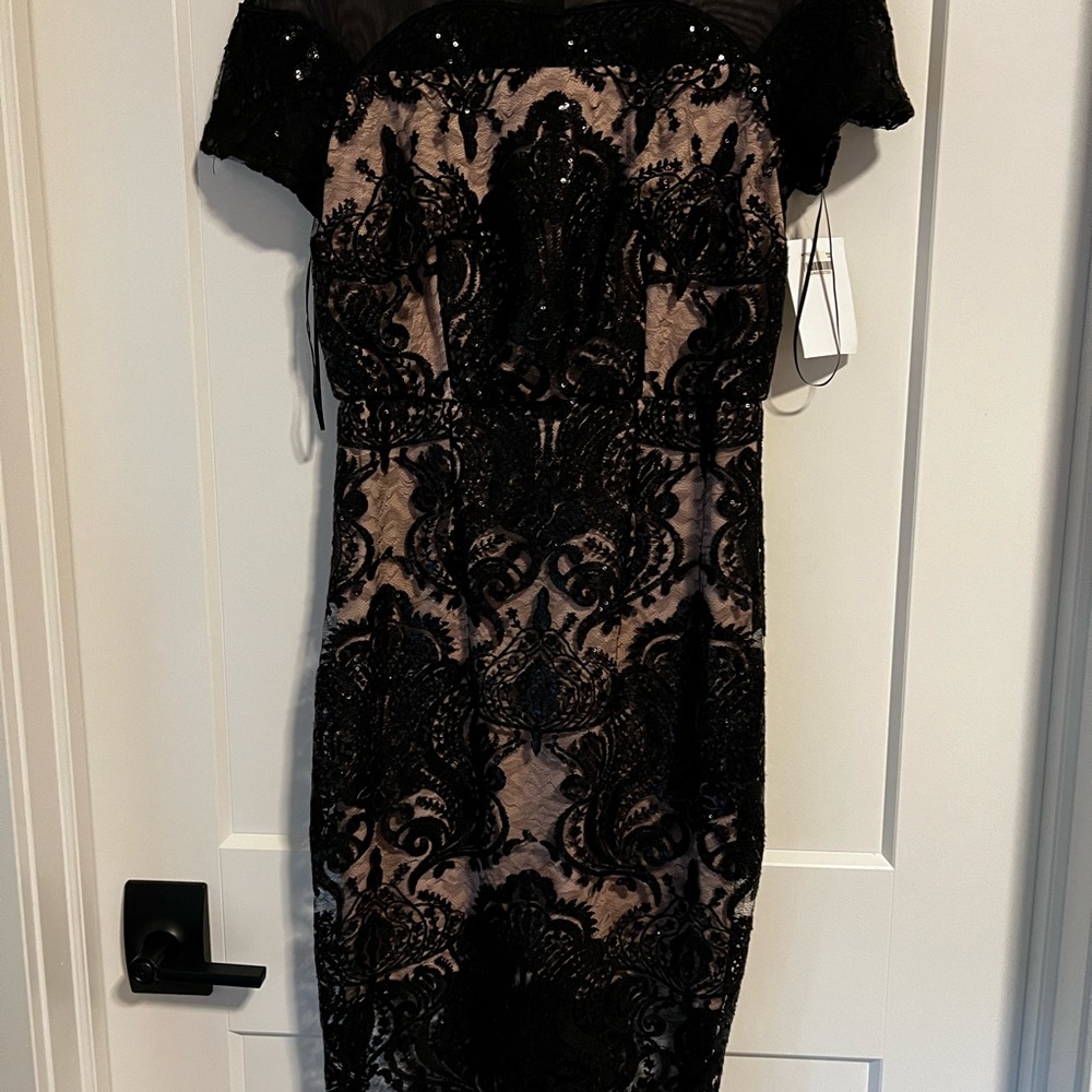 Sequined little black dress!